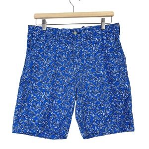 Polo Golf Ralph Lauren Preppy Blue Floral Golf Classic Fit Shorts Size 33